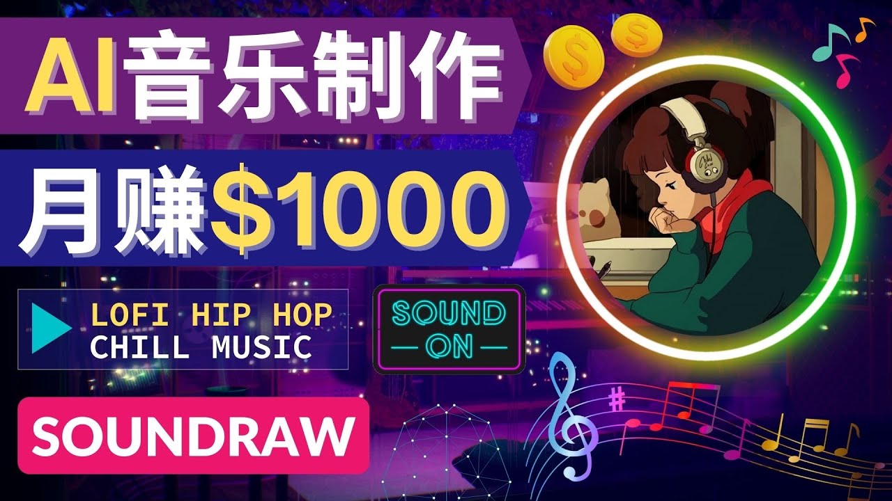 （4251期）无需任何音乐基础： 使用AI软件制作Lofi Hip Hop Chill Music 月赚1000美元-副业项目资源网