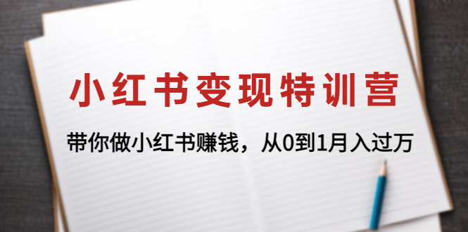 （4377期）小红书变现特训营：带你做小红书赚钱，从0到1月入过万-副业项目资源网