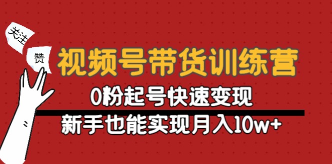 （4446期）视频号带货训练营：0粉起号快速变现，新手也能实现月入10w+-副业项目资源网