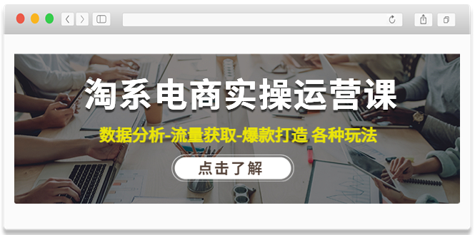 （4463期）淘系电商实操运营课：数据分析-流量获取-爆款打造 各种玩法（63节）-副业项目资源网