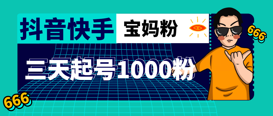 （4818期）抖音快手三天起号涨粉1000宝妈粉丝的核心方法【详细玩法教程】-副业项目资源网