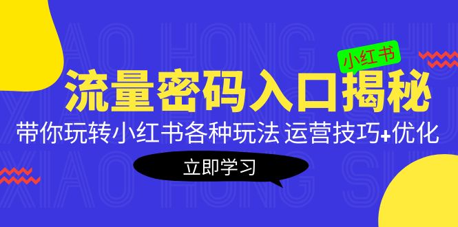 （5179期）小红书流量密码入口揭秘：带你玩转小红书各种玩法 运营技巧+优化！-副业项目资源网