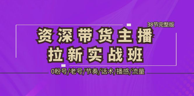 （5191期）资深·带货主播拉新实战班，0粉号/老号/节奏/话术/播感/流量-38节完整版-副业项目资源网