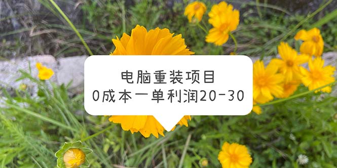 （5882期）电脑系统重装项目，0成本一单利润20-30-副业项目资源网