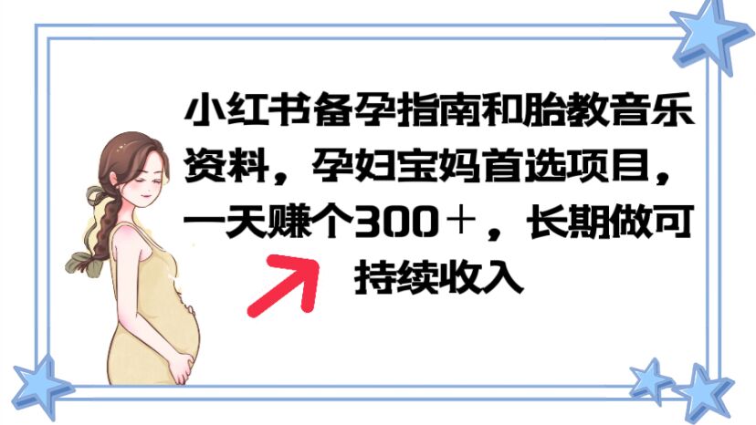 （6114期）小红书备孕指南和胎教音乐资料 孕妇宝妈首选项目 一天赚个300＋长期可做-副业项目资源网