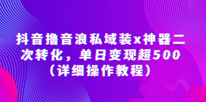 （6186期）抖音撸音浪私域装x神器二次转化，单日变现超500（详细操作教程）-副业项目资源网