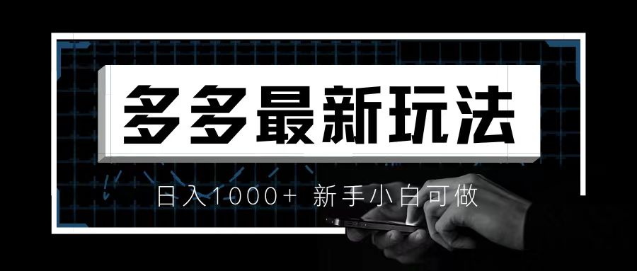 （6699期）价值4980的拼多多最新玩法，月入3w【新手小白必备项目】-副业项目资源网