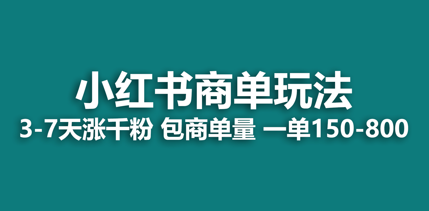 （6698期）小红书商单玩法，一周破千粉，商单接到手软，一单150-800-副业项目资源网