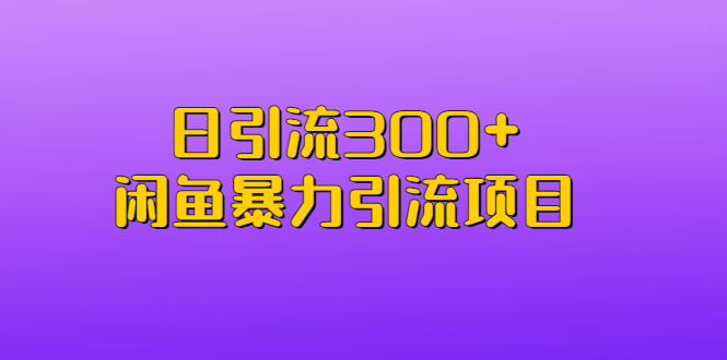 （6694期）日引流300+闲鱼暴力引流项目-副业项目资源网