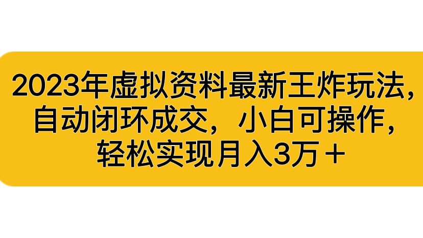 （6773期）2023年虚拟资料最新王炸玩法，自动闭环成交，小白可操作，轻松实现月入3…-副业项目资源网