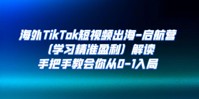 （7195期）海外TikTok短视频出海-启航营（学习精准盈利）解读，手把手教会你从0-1入局-副业项目资源网