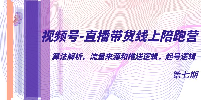 （7220期）视频号-直播带货线上陪跑营第7期：算法解析、流量来源和推送逻辑，起号逻辑-副业项目资源网