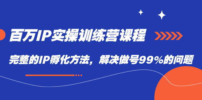 （7354期）百万IP实战训练营课程，完整的IP孵化方法，解决做号99%的问题-副业项目资源网