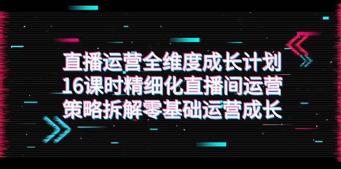 （7582期）直播运营-全维度 成长计划，16课时精细化直播间运营策略拆解零基础运营成长-副业项目资源网