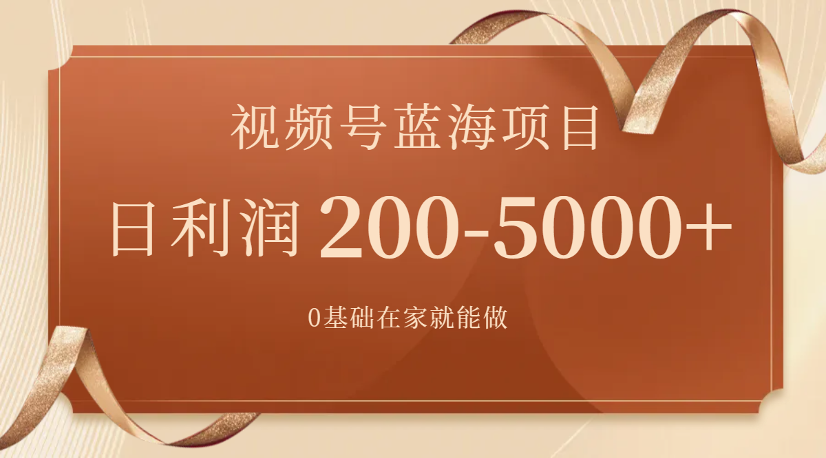 （7585期）视频号蓝海项目，0基础在家也能做，日入200-5000+【附266G资料】-副业项目资源网