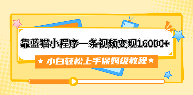 （7595期）靠蓝猫小程序一条视频变现16000+小白轻松上手保姆级教程（附166G资料素材）-副业项目资源网