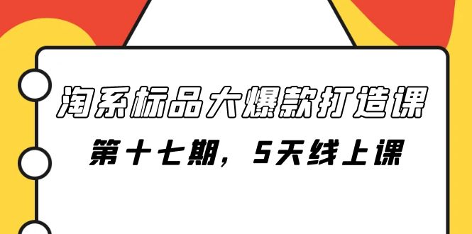 （7697期）淘系标品大爆款打造课-第十七期，5天线上课-副业项目资源网