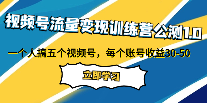 （7719期）视频号流量变现训练营公测1.0：一个人搞五个视频号，每个账号收益30-50-副业项目资源网