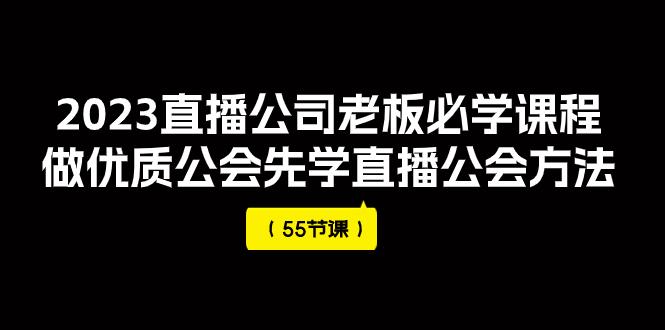 （7738期）2023直播公司老板必学课程，做优质公会先学直播公会方法（55节课）-副业项目资源网