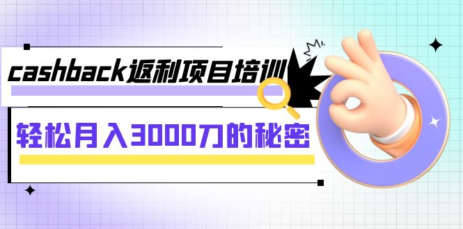 （7765期）cashback返利项目培训：轻松月入3000刀的秘密（8节课）-副业项目资源网