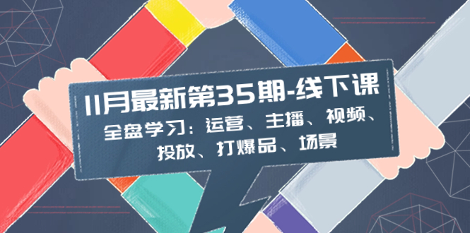 （8314期）11月最新-35期-线下课：全盘学习：运营、主播、视频、投放、打爆品、场景-副业项目资源网