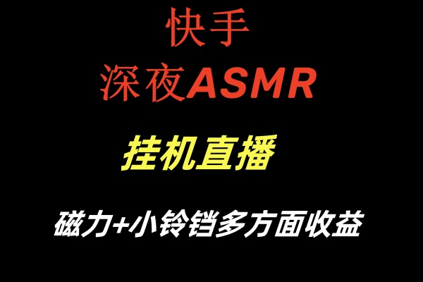 （8758期）快手深夜ASMR挂机直播磁力+小铃铛多方面收益-副业项目资源网