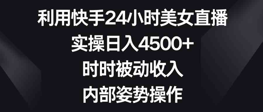 （8865期）利用快手24小时美女直播，实操日入4500+，时时被动收入，内部姿势操作-副业项目资源网