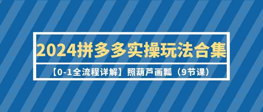 （9559期）2024拼多多实操玩法合集【0-1全流程详解】照葫芦画瓢（9节课）-副业项目资源网