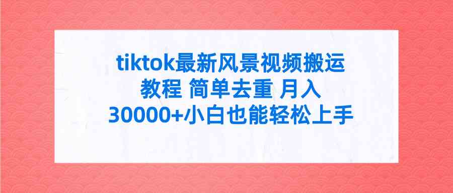 （9804期）tiktok最新风景视频搬运教程 简单去重 月入30000+附全套工具-副业项目资源网