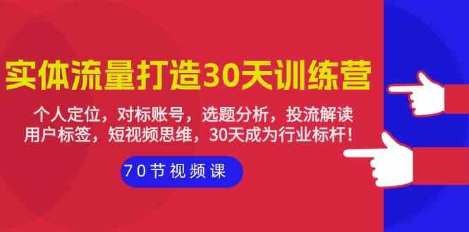 （9782期）实体-流量打造-30天训练营：个人定位，对标账号，选题分析，投流解读-70节-副业项目资源网