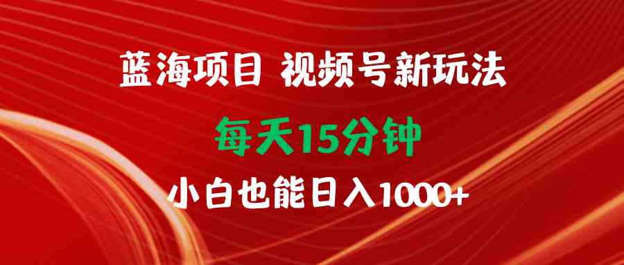 （9813期）蓝海项目视频号新玩法 每天15分钟 小白也能日入1000+-副业项目资源网