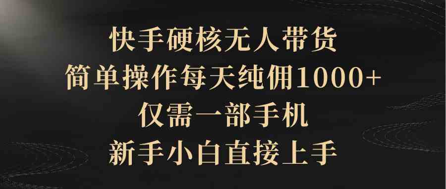 （9861期）快手硬核无人带货，简单操作每天纯佣1000+,仅需一部手机，新手小白直接上手-副业项目资源网