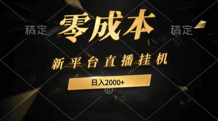 （9841期）新平台直播挂机最新玩法，0成本，不违规，日入2000+-副业项目资源网