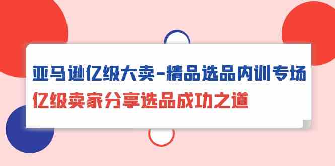 （10034期）亚马逊亿级大卖-精品选品内训专场，亿级卖家分享选品成功之道-副业项目资源网