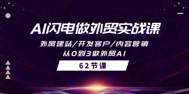 （10049期）AI闪电做外贸实战课，外贸建站/开发客户/内容营销/从0到3做外贸AI-62节-副业项目资源网