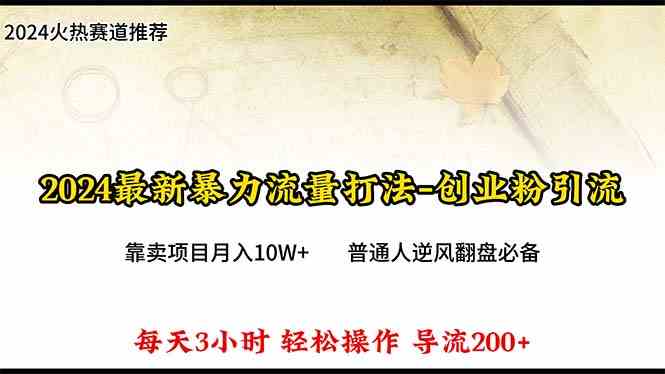 （10151期）2024年最新暴力流量打法，每日导入300+，靠卖项目月入10W+-副业项目资源网