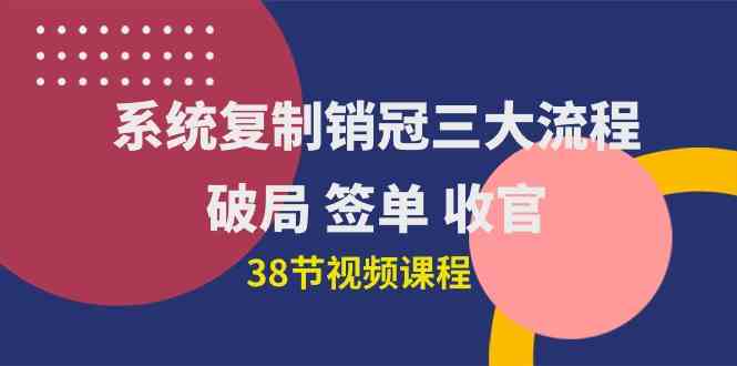 （10171期）系统复制 销冠三大流程，破局 签单 收官（38节视频课）-副业项目资源网