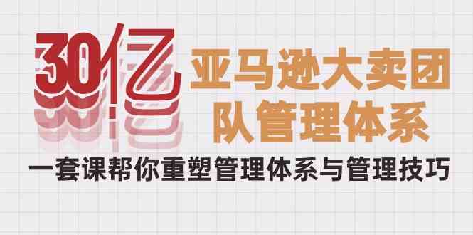 （10178期）30亿-亚马逊大卖团队管理体系，一套课帮你重塑管理体系与管理技巧-副业项目资源网