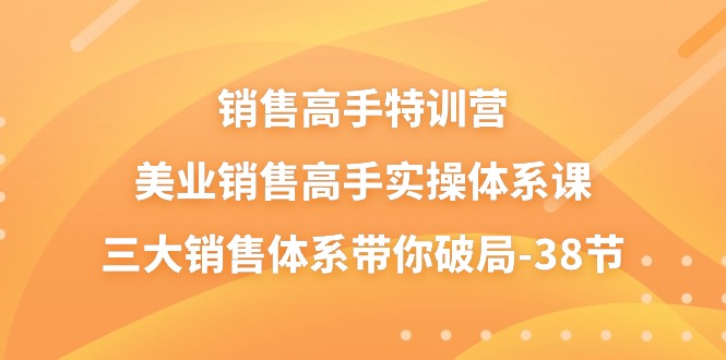 （10939期）销售-高手特训营，美业-销售高手实操体系课，三大销售体系带你破局-38节-副业项目资源网