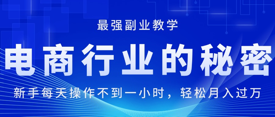 （11427期）电商行业的秘密，新手每天操作不到一小时，月入过万轻轻松松，最强副业…-副业项目资源网