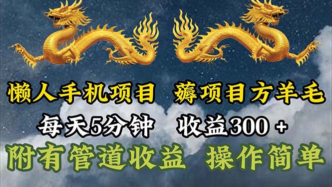 （11600期）懒人手机项目，每天5分钟，每天收益300+，多种方式可扩大收益！-副业项目资源网