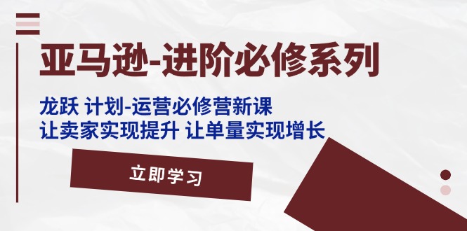 （11623期）亚马逊-进阶必修系列，龙跃 计划-运营必修营新课，让卖家实现提升 让单…-副业项目资源网