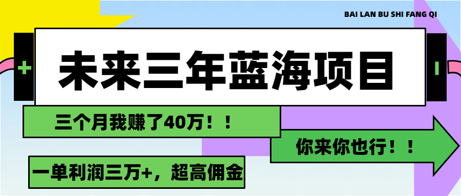 （11716期）未来三年，蓝海赛道，月入3万+-副业项目资源网