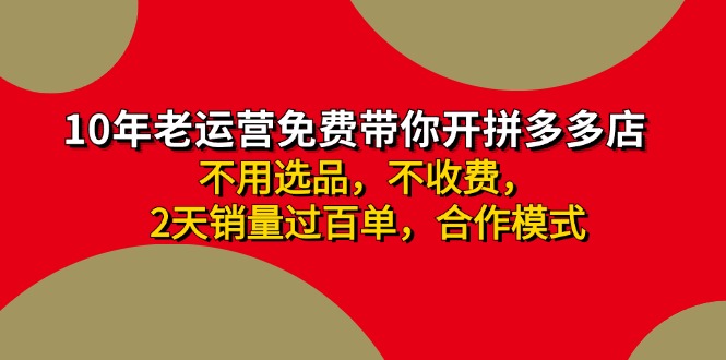 （11853期）拼多多 最新合作开店日收4000+两天销量过百单，无学费、老运营代操作、…-副业项目资源网