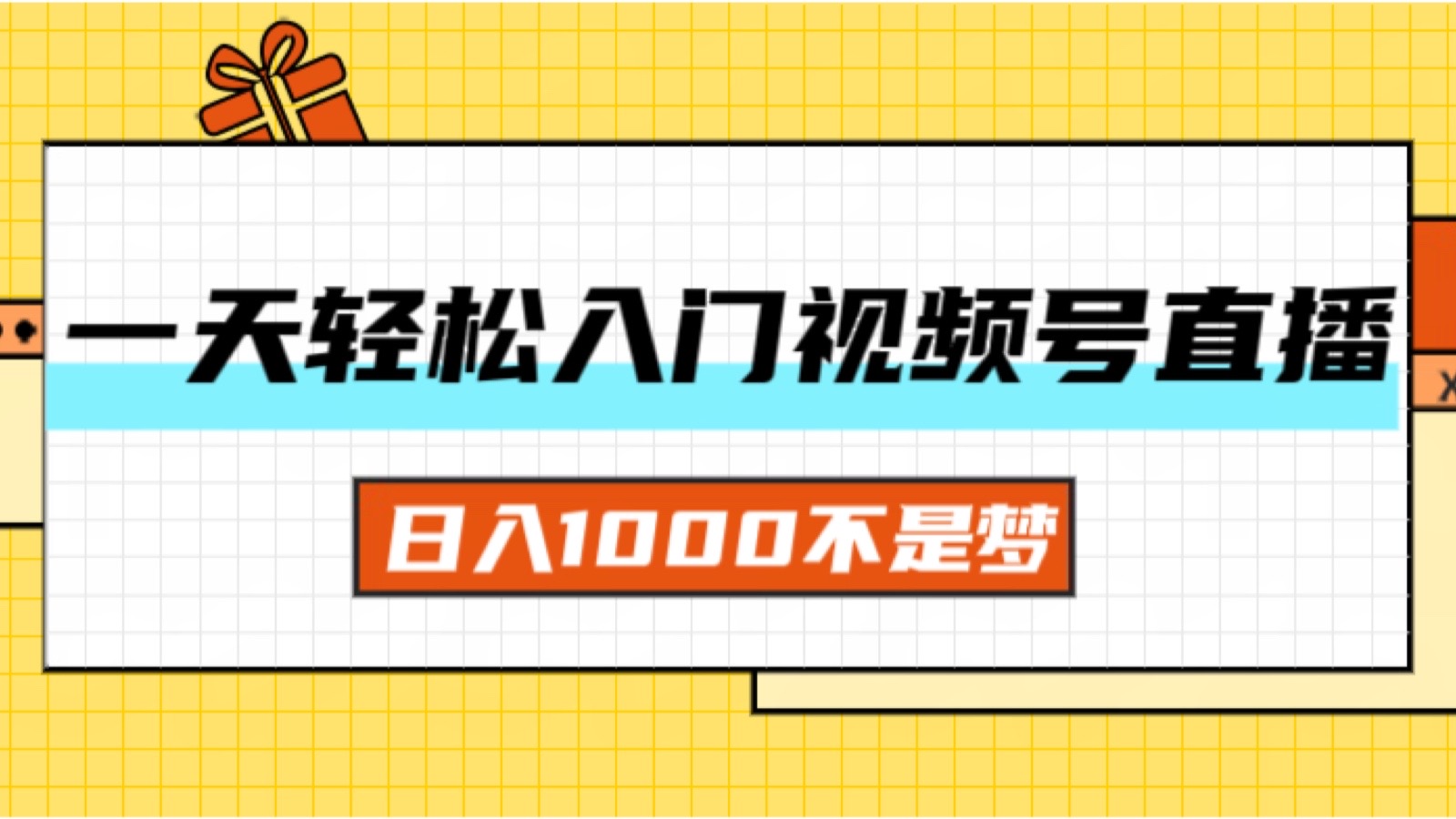 （11906期）一天入门视频号直播带货，日入1000不是梦-副业项目资源网