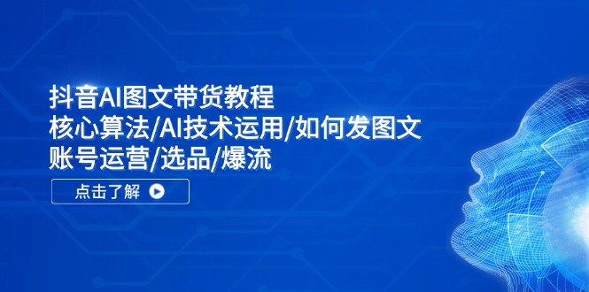 （11958期）抖音AI图文带货教程：核心算法/AI技术运用/如何发图文/账号运营/选品/爆流-副业项目资源网