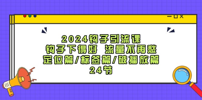 （12097期）2024钩子·引流课：钩子下得好 流量不再愁，定位篇/标签篇/破播放篇/24节-副业项目资源网