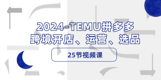 （12106期）2024-TEMU拼多多·跨境开店、运营、选品（25节视频课）-副业项目资源网