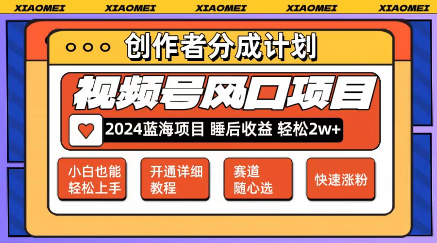 （12084期）微信视频号大风口项目 轻松月入2w+ 多赛道选择，可矩阵，玩法简单轻松上手-副业项目资源网