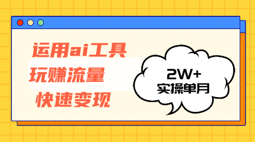 （12955期）运用AI工具玩赚流量快速变现 实操单月2w+-副业项目资源网